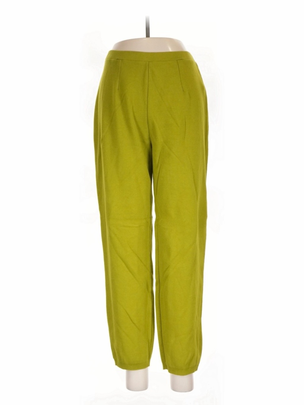**Jones New York Petite Cozy Chartreuse Mid-Rise Waist Tapered 100% Cotton Pants